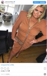 ジェマ・コリンズ、2017年ITVサマーパーティーで着用したオレンジのドレス　※「ジェマ・コリンズ」インスタグラム