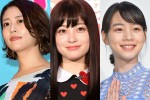 ねずみ姿で新年のあいさつをした（左から）高畑充希、橋本環奈、のん