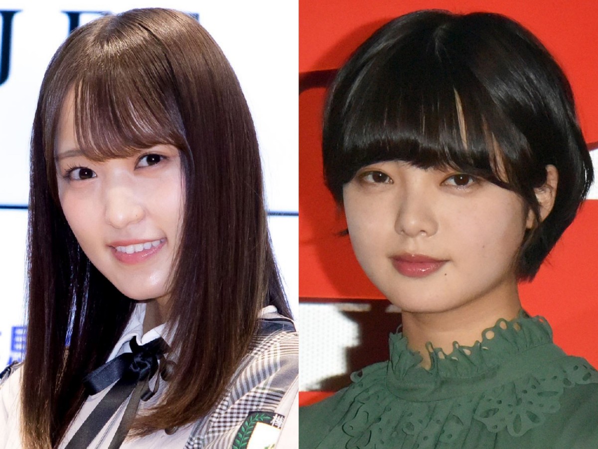 (左から)欅坂46・菅井友香、平手友梨奈