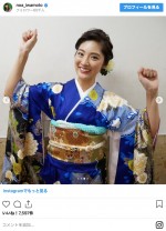 日本テレビ美人アナウンサーの晴れ着姿 ※「岩本乃蒼」インスタグラム