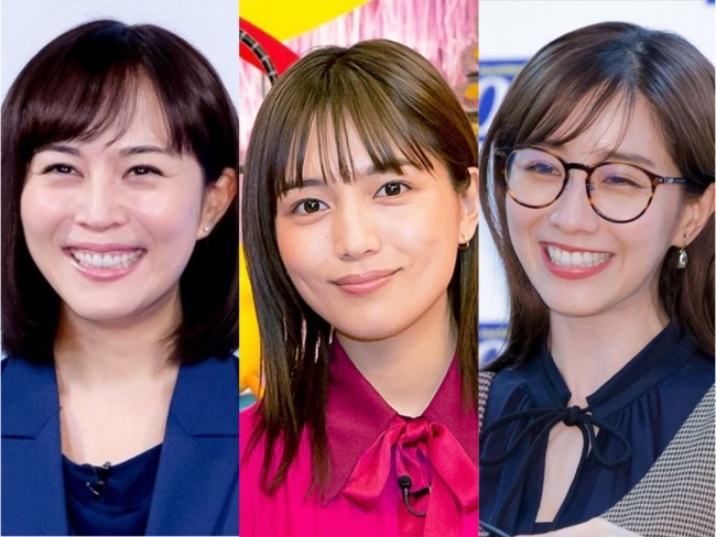 （左から）比嘉愛未、川口春奈、田中みな実