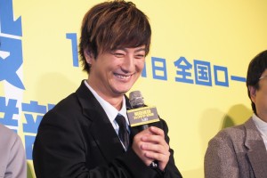 映画『前田建設ファンタジー営業部』完成披露上映会に登場した上地雄輔