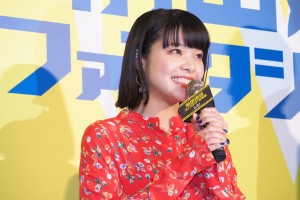 映画『前田建設ファンタジー営業部』完成披露上映会に登場した岸井ゆきの