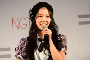 AKB48グループのVRライブ配信開始に関する記者発表会に登場したNMB48・白間美瑠