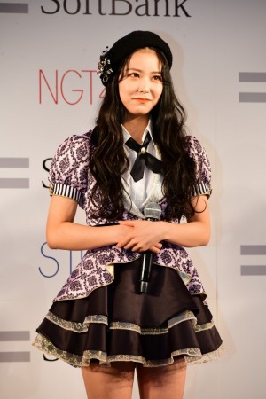 AKB48グループのVRライブ配信開始に関する記者発表会に登場したNMB48・白間美瑠