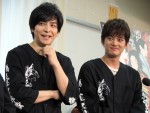 いのうえ歌舞伎『偽義経冥界歌』記者会見に登場した（左から）生田斗真、中山優馬
