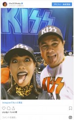 ロックバンド「KISS」のライブにて　※「仲里依紗」インスタグラム