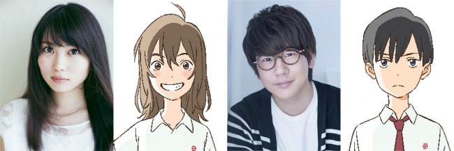 アニメ映画『泣きたい私は猫をかぶる』（左から）ダブル主演の志田未来と花江夏樹と、それぞれが演じるキャラクタービジュアル