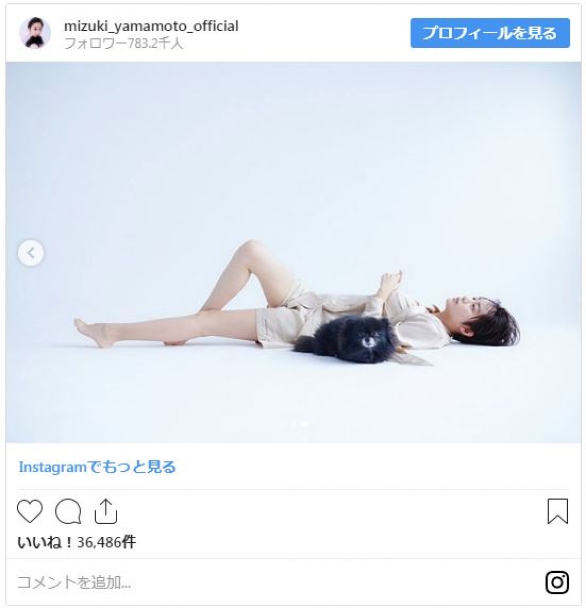 山本美月、透き通る白い“美脚”あらわ　愛犬とたわむれる姿がかわいい！