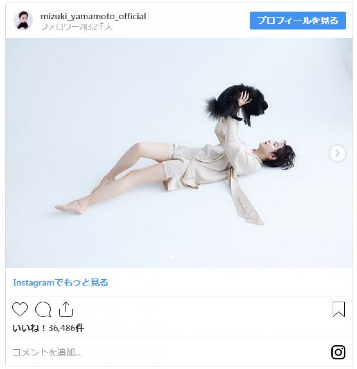 山本美月、透き通る白い“美脚”あらわ　愛犬とたわむれる姿がかわいい！