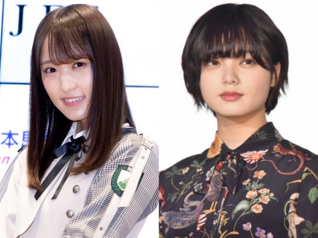 （左から）欅坂46・菅井友香、平手友梨奈