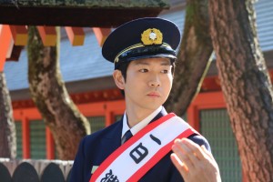 文化財防火デーに伴う消防総合訓練オープニングイベントに登場した松下洸平