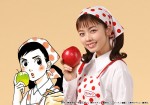 ドラマ『美食探偵 明智五郎』に出演する小芝風花と、小芝扮する小林苺の原作キャラクタービジュアル