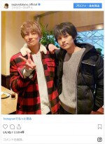 （左から）杉浦太陽と杉浦タカオ　※「杉浦太陽」インスタグラム