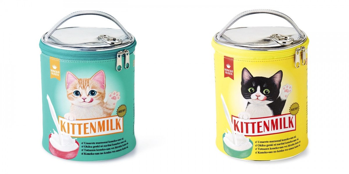 ゴクゴク飲むにゃ！ 子猫ミルクバニティ―ポーチ