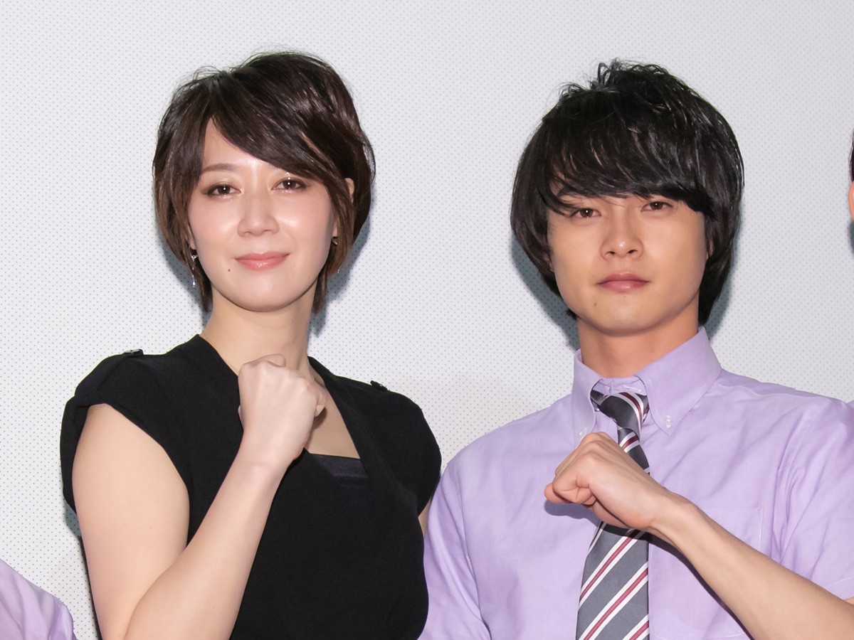 映画『青の生徒会 参る! season1 花咲く男子たちのかげに』ブレミア先行上映会舞台あいさつに登場した凰稀かなめ、結木滉星