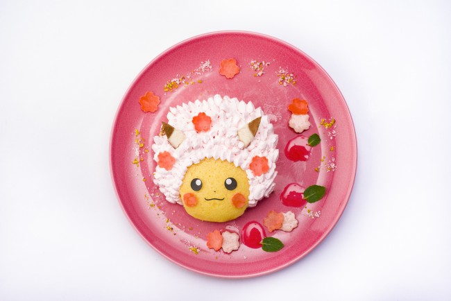 「桜アフロのピカチュウ」がスイーツに！　3．14からポケモンカフェで提供