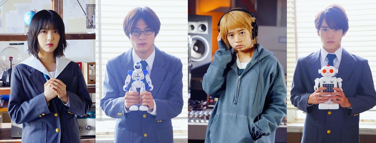 映画『映像研には手を出すな!』キャラクター特写(左から)浜辺美波、稲垣瑞生、桜田ひより、赤楚衛二