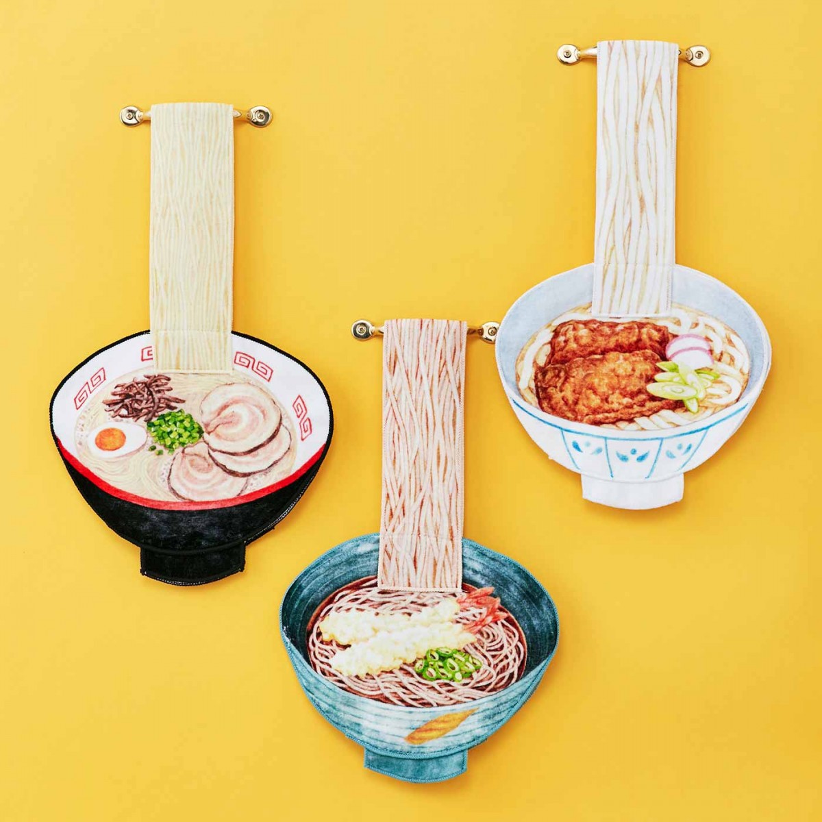 綿100％の“麺タオル”が誕生！　ラーメン、そば、うどんの3種類