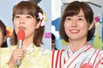 （左から）フジテレビ・久代萌美アナ、山崎夕貴アナ