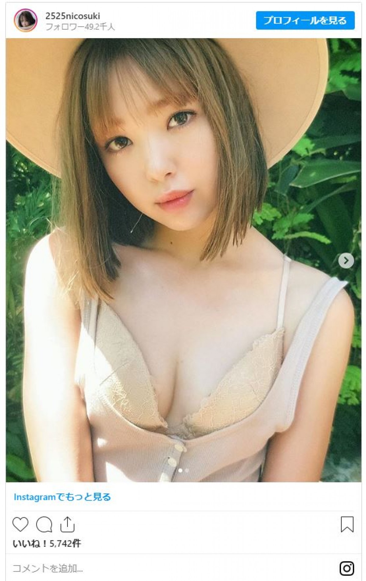 藤田ニコル、谷間を大胆あらわ！ ファンもん絶「とんでもない破壊力」