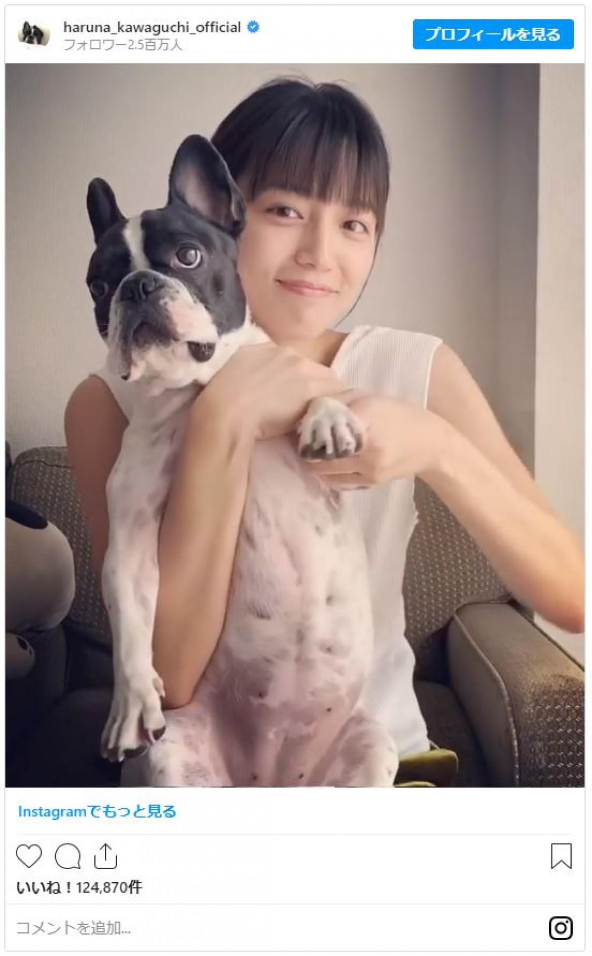 川口春奈、ワンコと踊る姿に反響「めちゃくちゃかわいい」「癒やされる」