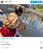 「＃髪色抜けすぎ」の山本彩 ※「山本彩」インスタグラム