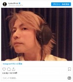 「Thank you DAIGO」 プレゼントしたヘッドフォンを着用するHYDE　※「HYDE」インスタグラム