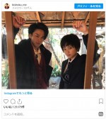 男装を披露する小芝風花（右）　※ドラマ『美食探偵 明智五郎』インスタグラム