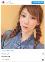 ファーストサマーウイカ、かわいい三編みおさげ姿　※「ファーストサマーウイカ」インスタグラム