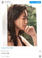 井川遥、濡髪セクシーなショット　※「井川遥」インスタグラム