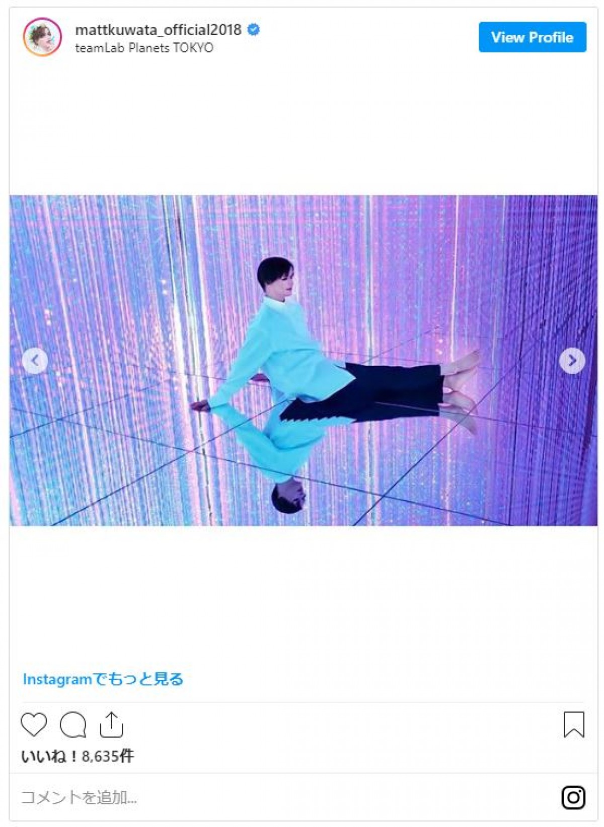 Matt、“映え空間”に佇む　ファンを魅了「美しい」「なんて幻想的な世界」