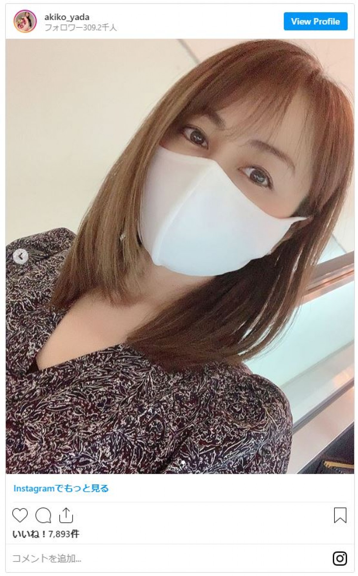 矢田亜希子、麗しの“マスク美人”ショット 「美人はマスクしても美人」と反響