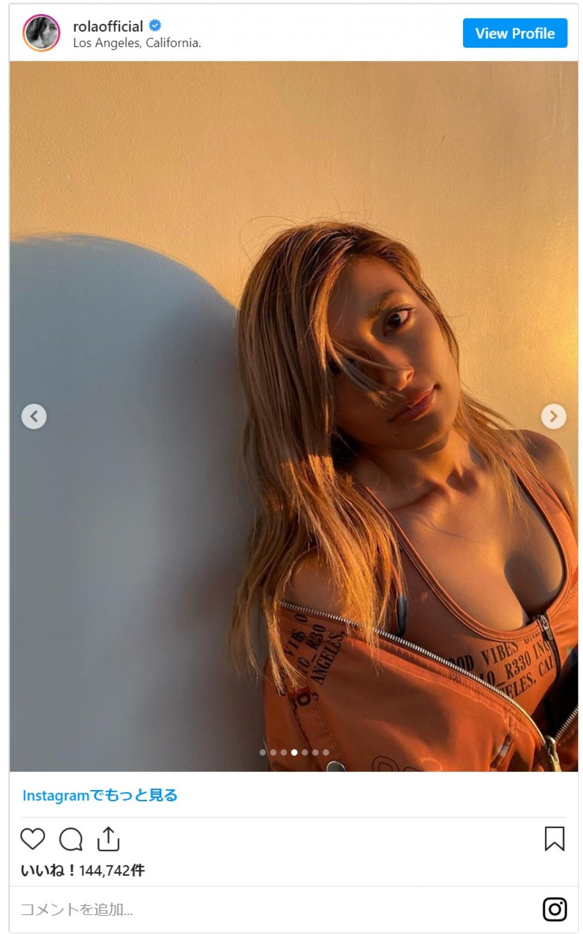 ローラ、セクシーなトレーニングウェア姿に反響「カッコイイ」「素敵」