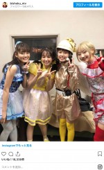 （左から）水谷果穂、小池里奈、小芝風花、武田玲奈 ※『美食探偵 明智五郎』公式インスタグラム