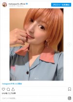 矢口真里、ド派手なピンクヘアに！　※「矢口真里」インスタグラム