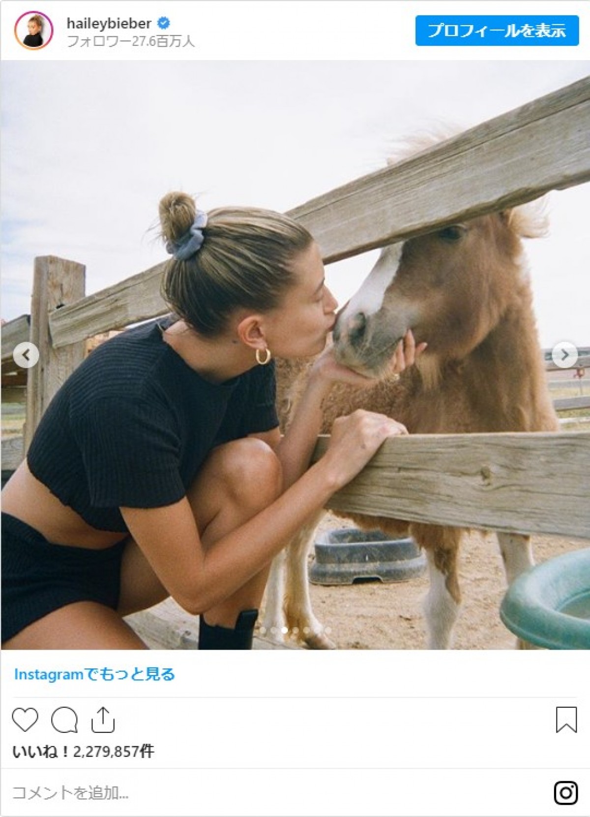 ジャスティン・ビーバー夫妻、旅の途中でキス　仲良くブランコに座る姿も公開