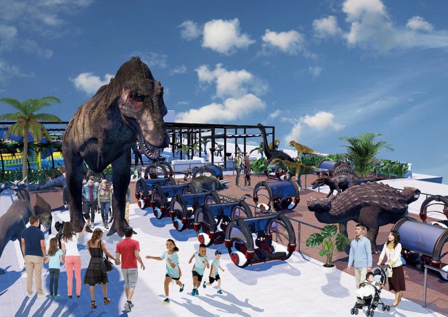 沖縄に、屋上型テーマパークがオープン！　動く巨大＆リアルな恐竜が出現