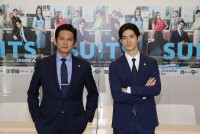 ドラマ『SUITS／スーツ2』取材会に出席した織田裕二＆中島裕翔
