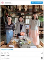 （左から）大島優子、吉高由里子、榮倉奈々、フェイスシールド着用の3ショット　※スペシャルドラマ『東京タラレバ娘2020』公式インスタグラム