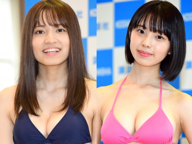 （左から）「ミスマガジン2020」ベスト16に選出された都丸亜華梨、菊地姫奈
