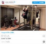 ハードなボディメイクトレーニングを行う今泉佑唯　※「今泉佑唯」インスタグラム