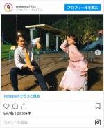 多部未華子＆瀬戸康史、“わたナギ”公園キュンキュンシーンのオフショット　※『私の家政夫ナギサさん』公式インスタグラム