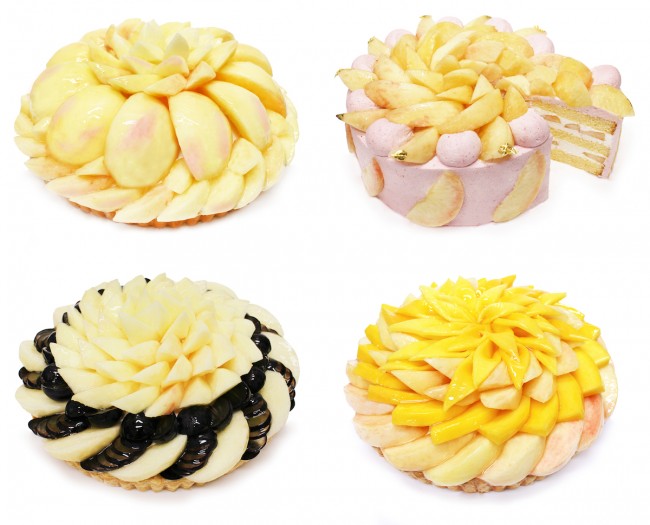 「カフェコムサ」桃たっぷりなケーキを発売！　アート感覚溢れるビジュアル