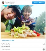 （左から）濱口優＆南明奈、夫婦仲良くキャンプ中　※「濱口優（よゐこ）」インスタグラム