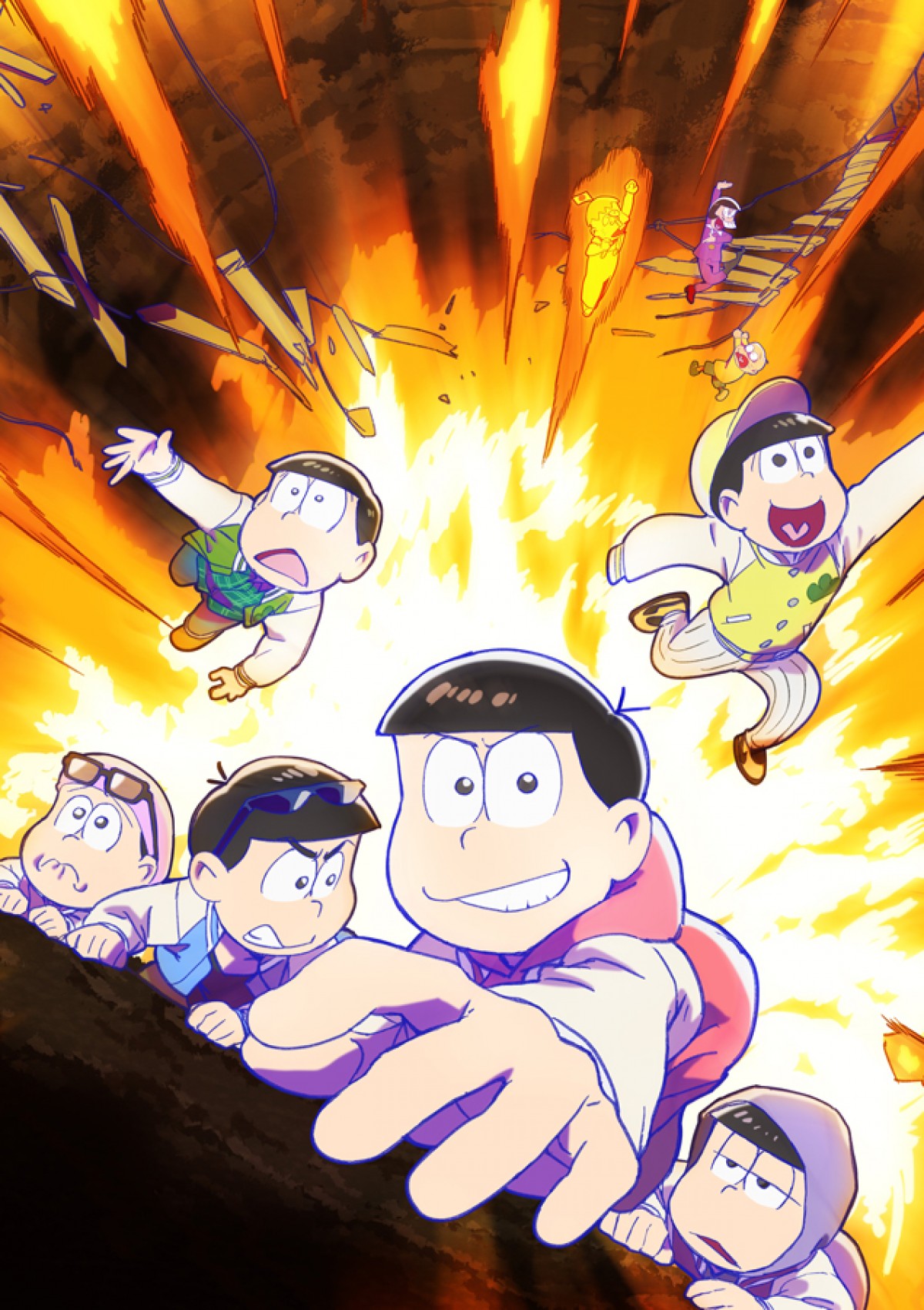 アニメ『おそ松さん』6つ子、崖から全力帰宅　大爆発のティザービジュアル解禁