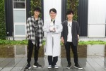 金曜ドラマ『MIU404』（左から）綾野剛、第8話に出演する飯尾和樹、星野源