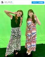 鷲見玲奈＆みちょぱとの夏コーデ2ショット　※「鷲見玲奈」インスタグラム