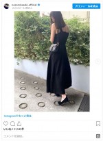 佐々木希、全身ブラックの私服コードを披露　※「佐々木希」インスタグラム