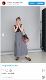 本田翼、お団子ヘアで夏の私服披露　※「本田翼」インスタグラム